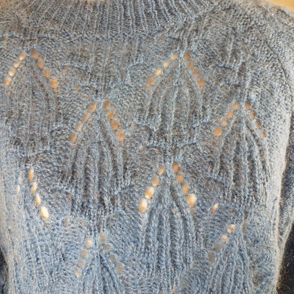 Elsamanda Pointelle Made in Italy Blue Sweater L - Picture 8 of 15